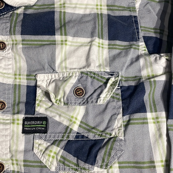 Superdry Premium Crew Women’s Button Down Plaid Shirt Size Medium - Picture 3 of 8